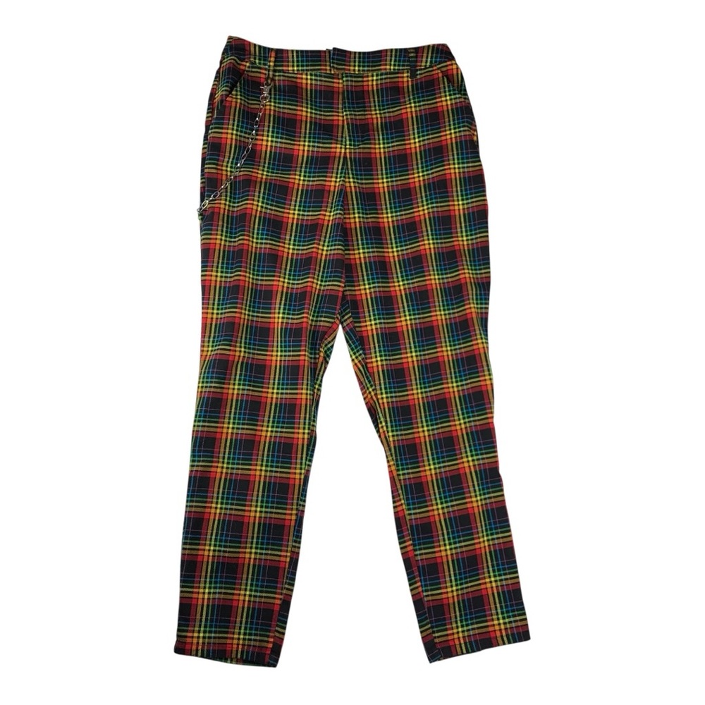 Multicolor Plaid Women's Pants